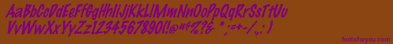 ElMarkoItalic Font – Purple Fonts on Brown Background