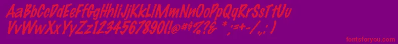 ElMarkoItalic Font – Red Fonts on Purple Background