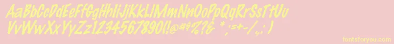 ElMarkoItalic Font – Yellow Fonts on Pink Background