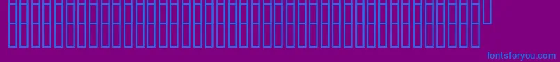フォントUzpromobiekt – 紫色の背景に青い文字