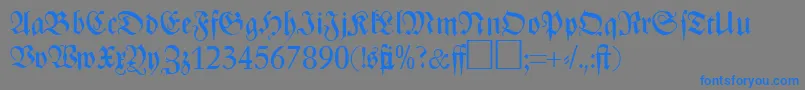 フォントZenithfrakturRegularDb – 灰色の背景に青い文字