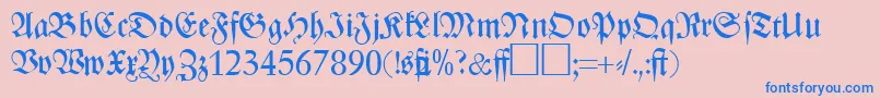 ZenithfrakturRegularDb Font – Blue Fonts on Pink Background