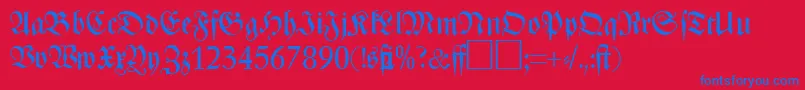 ZenithfrakturRegularDb Font – Blue Fonts on Red Background