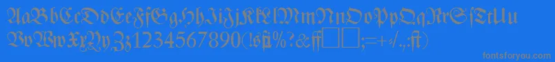 ZenithfrakturRegularDb Font – Gray Fonts on Blue Background