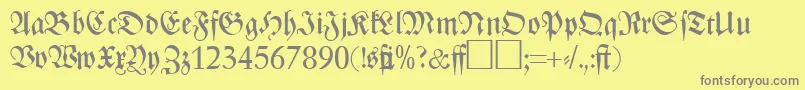 ZenithfrakturRegularDb Font – Gray Fonts on Yellow Background