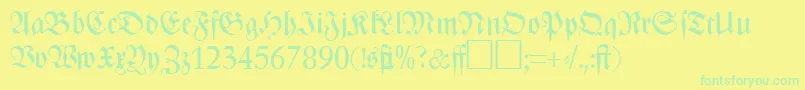 ZenithfrakturRegularDb Font – Green Fonts on Yellow Background