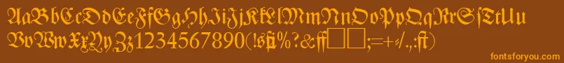 ZenithfrakturRegularDb Font – Orange Fonts on Brown Background