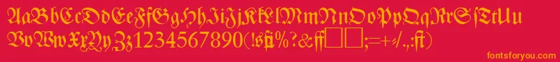 ZenithfrakturRegularDb Font – Orange Fonts on Red Background