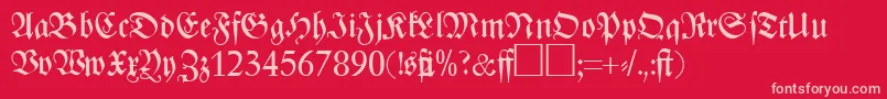 ZenithfrakturRegularDb Font – Pink Fonts on Red Background