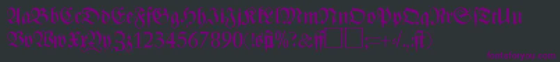 ZenithfrakturRegularDb-fontti – violetit fontit mustalla taustalla