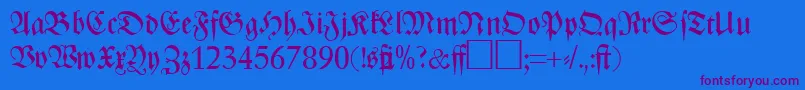 ZenithfrakturRegularDb-Schriftart – Violette Schriften auf blauem Hintergrund