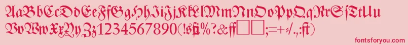 ZenithfrakturRegularDb Font – Red Fonts on Pink Background