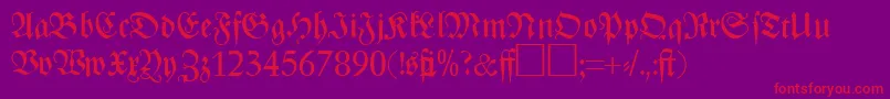 ZenithfrakturRegularDb Font – Red Fonts on Purple Background