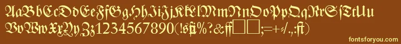 ZenithfrakturRegularDb Font – Yellow Fonts on Brown Background