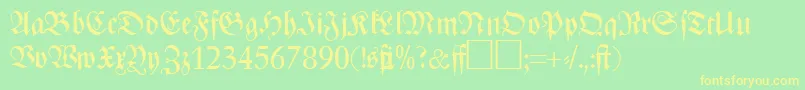 ZenithfrakturRegularDb Font – Yellow Fonts on Green Background