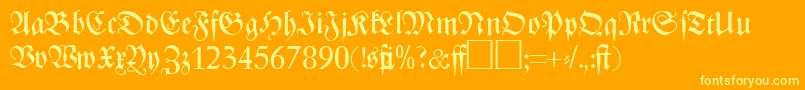 ZenithfrakturRegularDb Font – Yellow Fonts on Orange Background