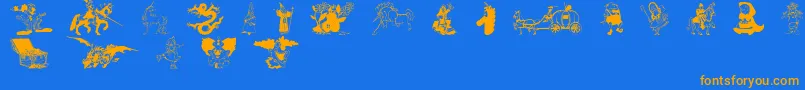 FantasyCsp Font – Orange Fonts on Blue Background