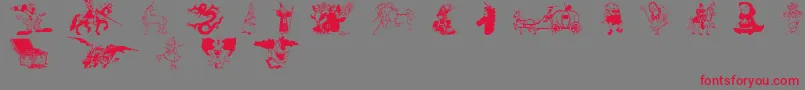 フォントFantasyCsp – 赤い文字の灰色の背景