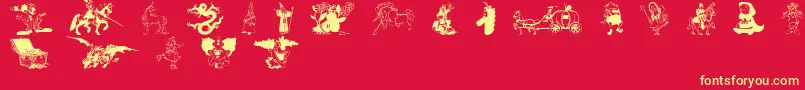 FantasyCsp Font – Yellow Fonts on Red Background