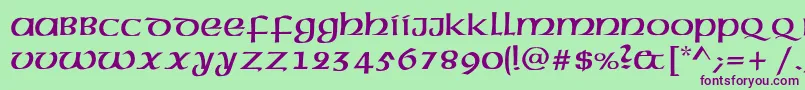 Шрифт Americanuncialc – фиолетовые шрифты на зелёном фоне