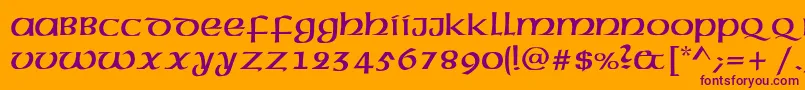 Americanuncialc Font – Purple Fonts on Orange Background