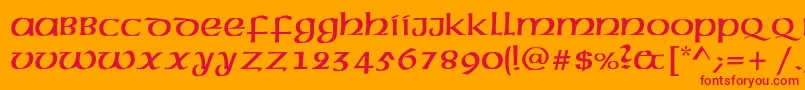 Więcej informacji o czcionce Americanuncialc Czcionka Americanuncialc – czerwone czcionki na pomarańczowym tle