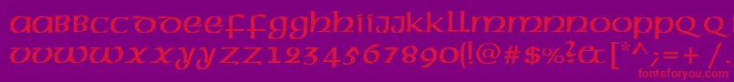 フォントAmericanuncialc – 紫の背景に赤い文字
