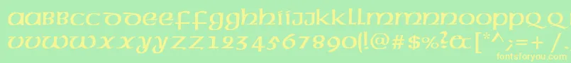 Americanuncialc Font – Yellow Fonts on Green Background