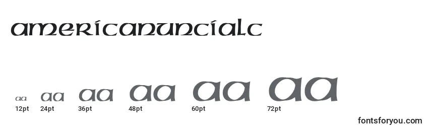 Größen der Schriftart Americanuncialc