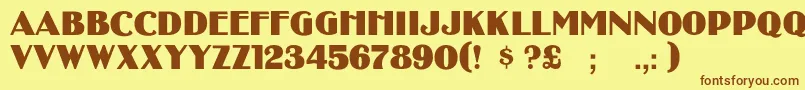 Binnerc Font – Brown Fonts on Yellow Background