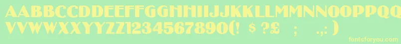 Binnerc Font – Yellow Fonts on Green Background