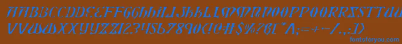 Xiphoseli Font – Blue Fonts on Brown Background