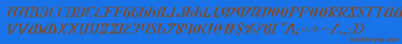 Xiphoseli Font – Brown Fonts on Blue Background