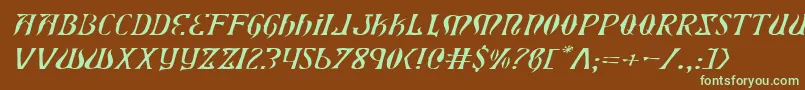 Czcionka Xiphoseli – zielone czcionki na brązowym tle