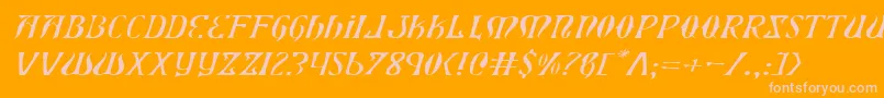 フォントXiphoseli – オレンジの背景にピンクのフォント