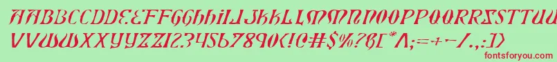 Xiphoseli Font – Red Fonts on Green Background