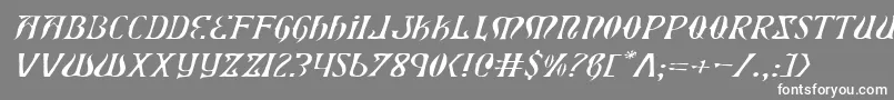 フォントXiphoseli – 灰色の背景に白い文字