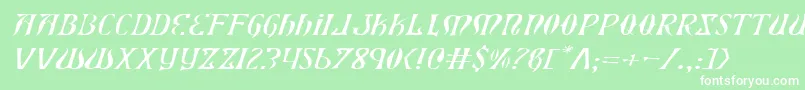 フォントXiphoseli – 緑の背景に白い文字