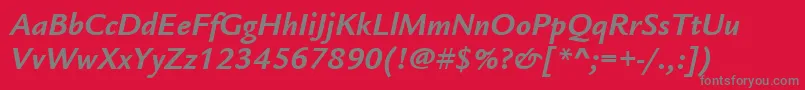 Шрифт ItcLegacySansLtBoldItalic – серые шрифты на красном фоне
