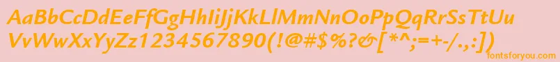ItcLegacySansLtBoldItalic Font – Orange Fonts on Pink Background