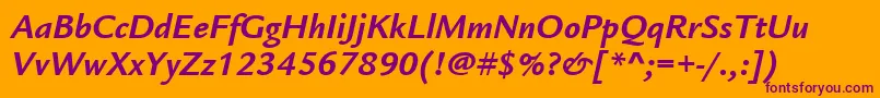 Шрифт ItcLegacySansLtBoldItalic – фиолетовые шрифты на оранжевом фоне