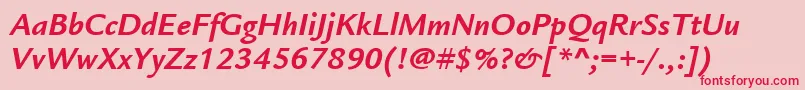ItcLegacySansLtBoldItalic Font – Red Fonts on Pink Background