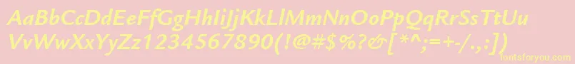 Police ItcLegacySansLtBoldItalic – polices jaunes sur fond rose