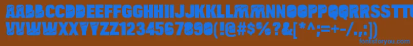 フォントBulltoadkeyRegular – 茶色の背景に青い文字