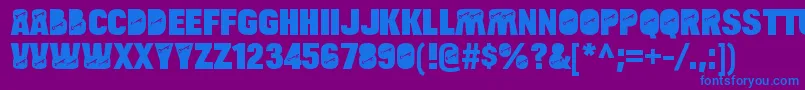 BulltoadkeyRegular Font – Blue Fonts on Purple Background