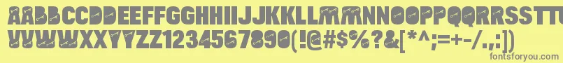 BulltoadkeyRegular Font – Gray Fonts on Yellow Background