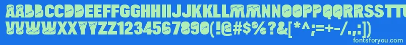 BulltoadkeyRegular Font – Green Fonts on Blue Background