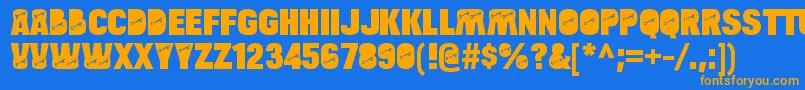 BulltoadkeyRegular Font – Orange Fonts on Blue Background