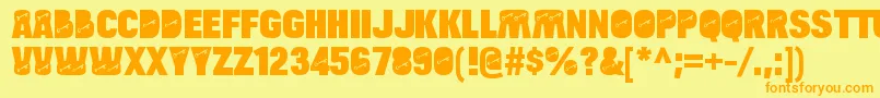 BulltoadkeyRegular Font – Orange Fonts on Yellow Background