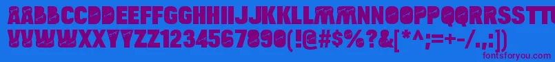 BulltoadkeyRegular Font – Purple Fonts on Blue Background